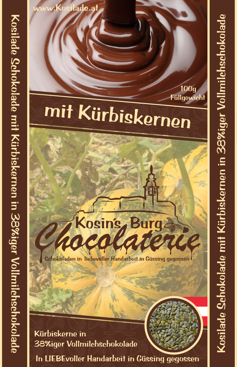 Kürbiskern Vollmilchschokolade • Ganze Tafel