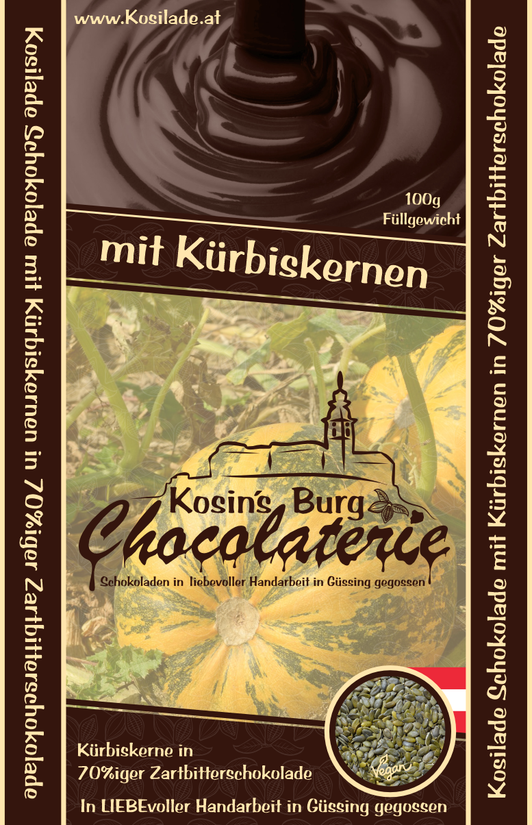 Kürbiskern Zartbitterschokolade • Ganze Tafel