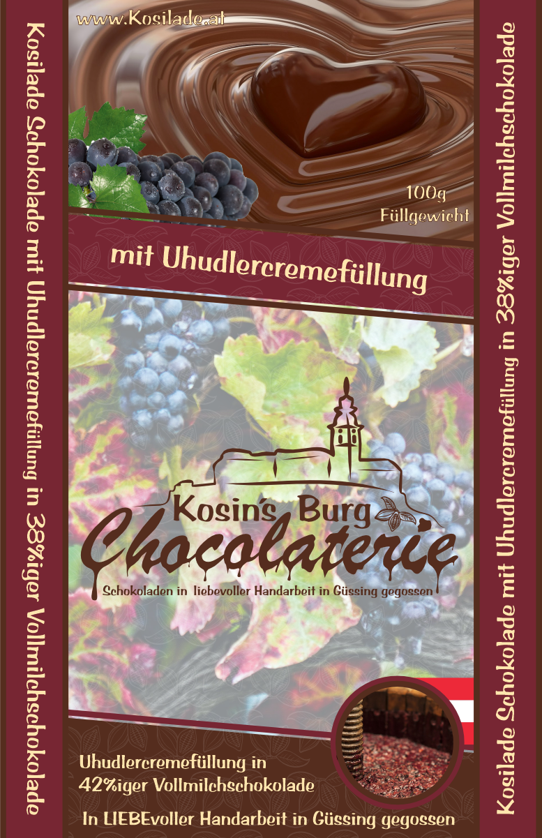 Uhudlercreme Vollmilchschokolade • Gefüllte Tafel