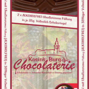 Uhudlercremefüllung (alkoholfrei) Riegel • Vollmilchschokolade