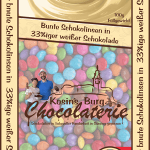 Bunte Schokolinsen Weiße Schokolade • Ganze Tafel