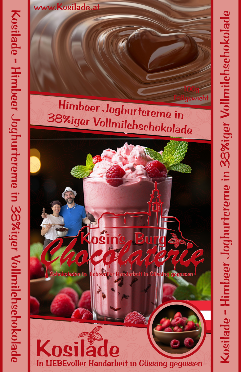 Himbeer-Joghurtcreme Vollmilchschokolade • Gefüllte Tafel