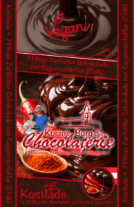 Chili in Zartbitterschokolade • Ganze Tafel