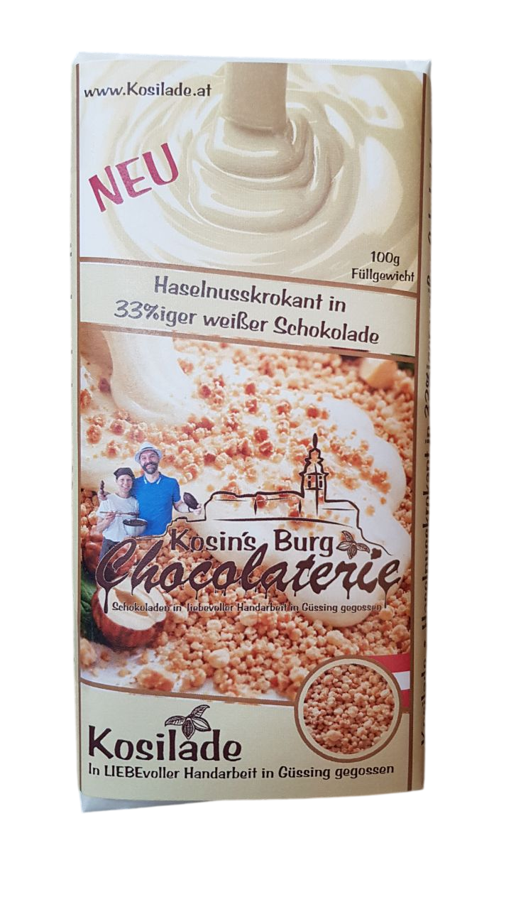 Krokant • Weiße Schokolade • Ganze Tafel